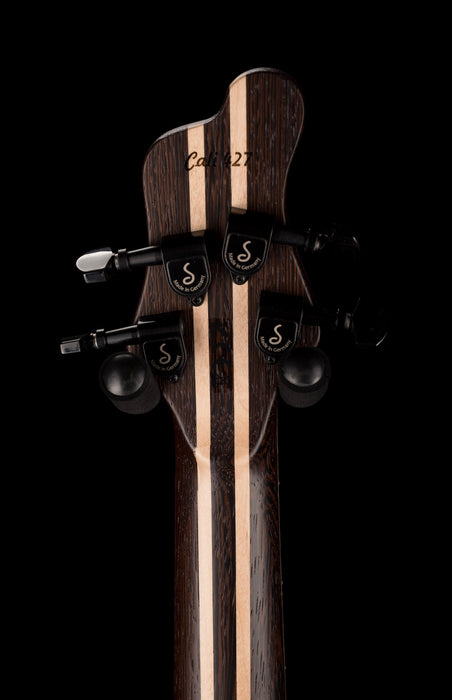 Mayones Cali4 Fretless Bass 17.5" Scale Swamp Ash Body 3A Flame Maple Top Scarlet Red w Case