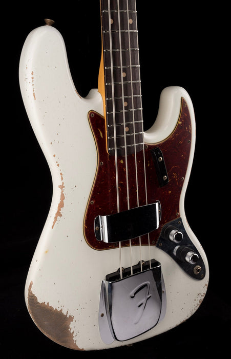 Fender Custom Shop 1960 Jazz Bass Heavy Relic Aged Olympic White With Case