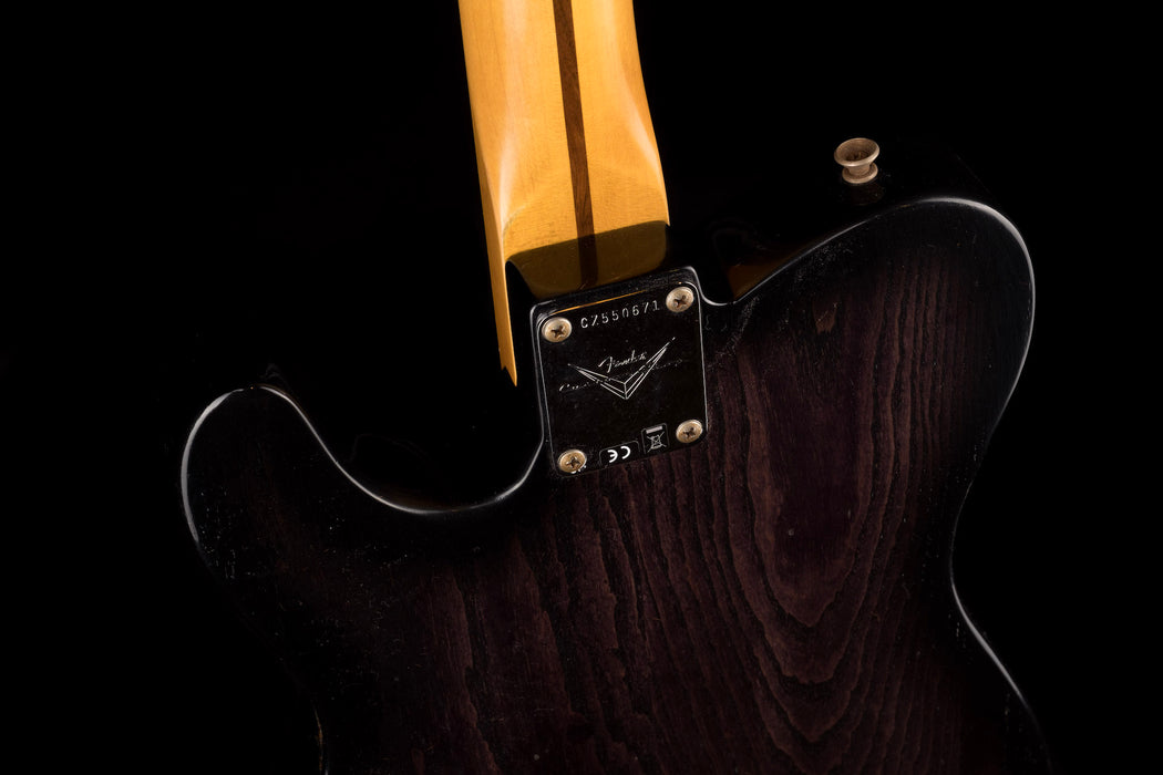 Fender Custom Shop '56 Telecaster Journeyman Relic Black Transparent Electric Guitar