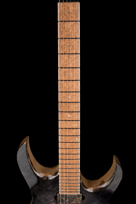 Mayones Duvelle Elte 6 40th Anniversary Master Builder Buckeye Burl Top Natural Fade Gloss Blackburst