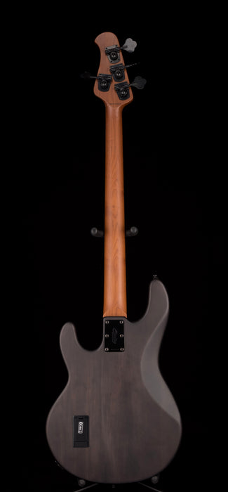 Sterling by Music Man StringRay Ray34 Poplar Burl Top Trans Black Satin