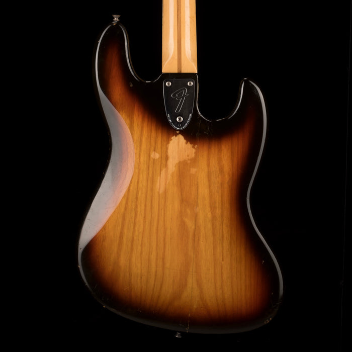 Pre Owned 1978 Fender Left-Handed Jazz Bass Sunburst Maple fretboard With OHSC