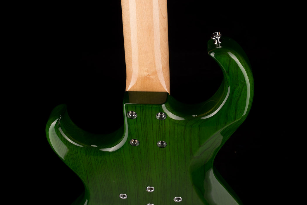 Pre Owned 1990's Rick Turner Prototype E-2 EL-434 PM Transparent Green Bass With OHSC