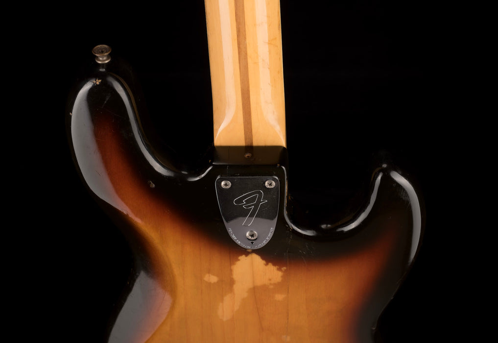 Pre Owned 1978 Fender Left-Handed Jazz Bass Sunburst Maple fretboard With OHSC