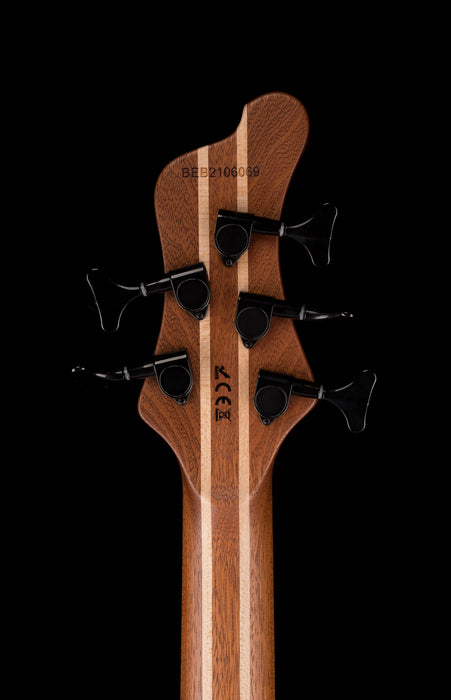 Mayones BE Elite EP 5 String Bass Guitar Trans Black Raw Eye Poplar Top With Case