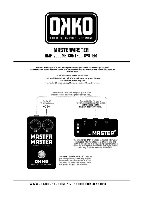 master volume pedal Okko MasterMaster Amp Volume Control — Truetone Music