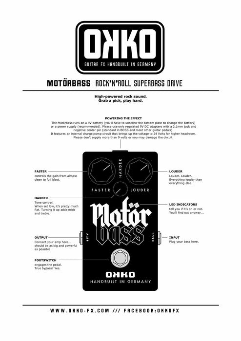 motörbass pedal Okko MotorBass Aggressive Punchy Bass Distortion Bass Guitar Pedal — Truetone Music