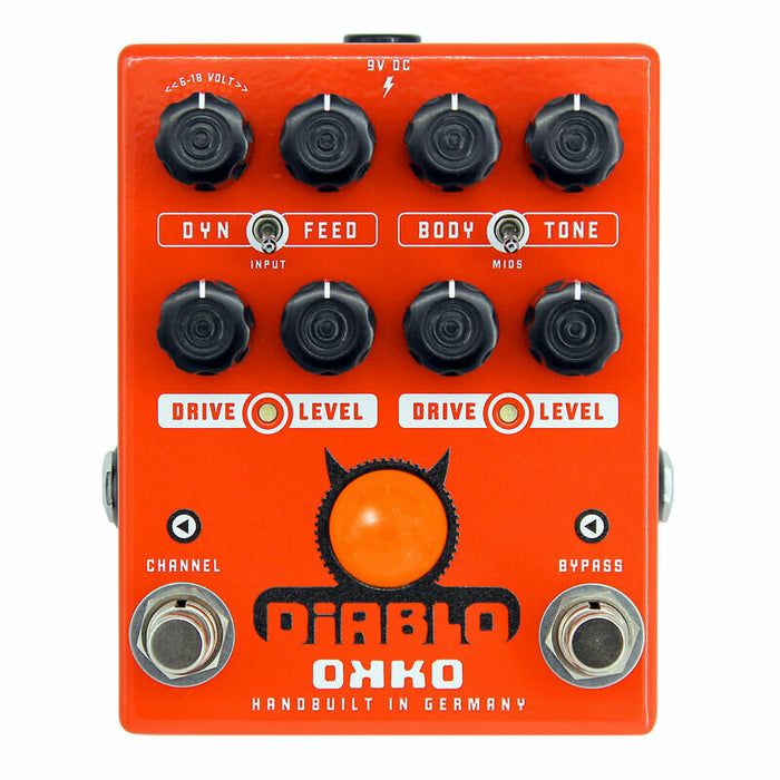 diablo guitar pedal Okko FX Diablo Dual Two Channel Overdrive Guitar Pedal — Truetone Music
