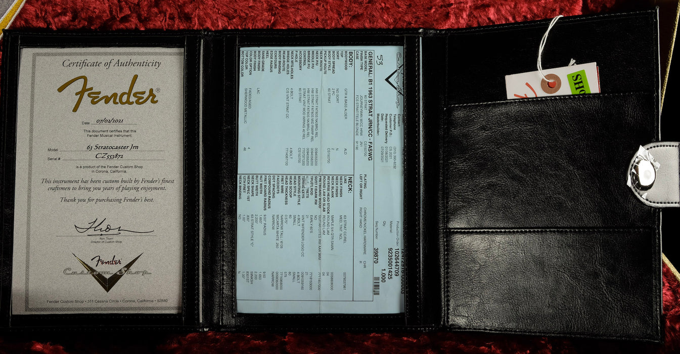 Fender Custom Shop 1963 Stratocaster Journeyman Relic Faded Aged Sherwood Green Metallic