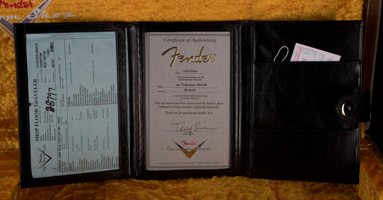 Pre Owned 1960 Fender Custom Shop Telecaster Custom Relic Blue Agave With OHSC