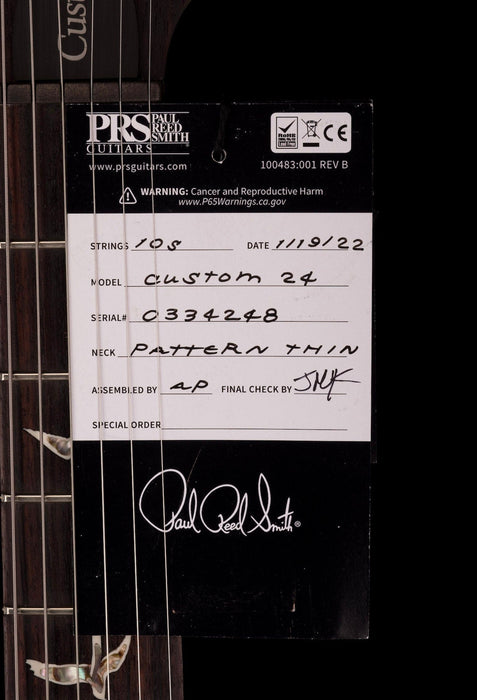 PRS Core Custom 24 Pattern Thin Custom Color Blue Matteo With Case