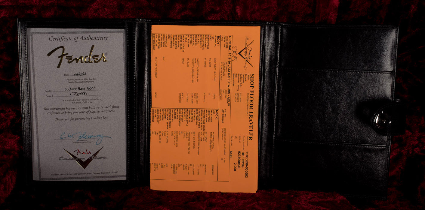 Pre Owned 2018 Fender Custom Shop '60 Jazz Bass Journeyman Olympic White With OHSC