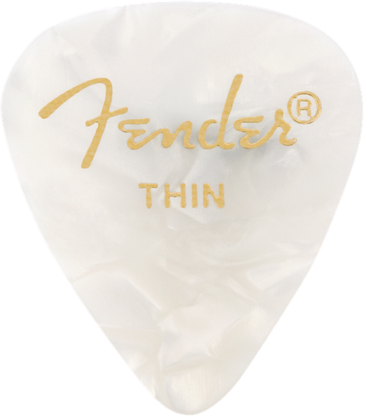 Fender Premium Celluloid 351 Shape Picks Thin White Moto 12 Count