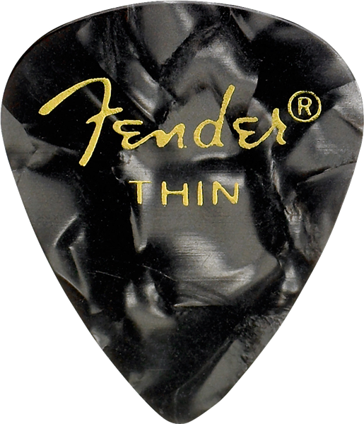 Fender Premium Celluloid 351 Shape Picks Thin Black Moto 144 Count