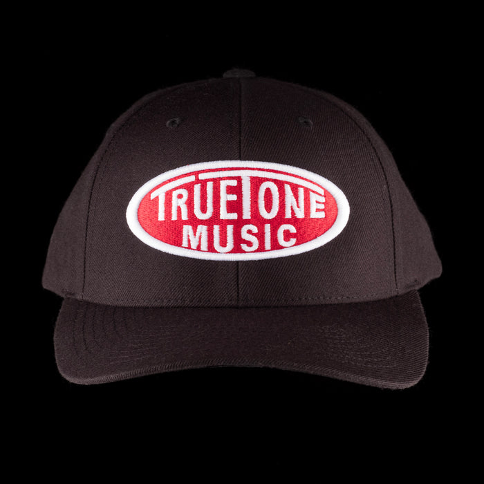 Truetone Music Classic Baseball Hat Black with Red & White Logo