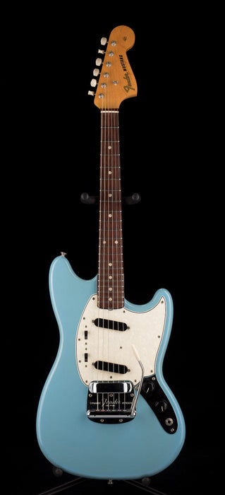Vintage 1966 Fender Mustang 22.5" Scale Daphne Blue Refinished with OHSC