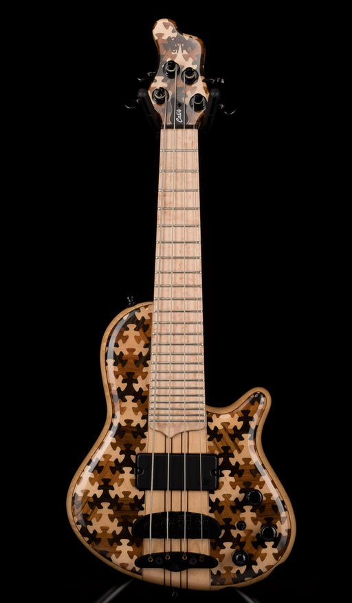 Mayones Cali4 Bass Swamp Ash Body Triskellon Top Birdseye Maple Board 9pc Maple Neck Cali 4