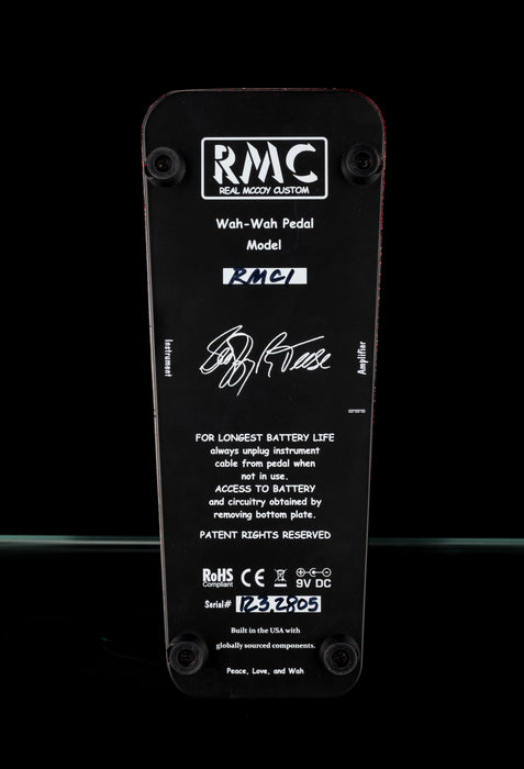 rmc wah pedal Real McCoy Custom RMC1 Wah-Wah Guitar Effect Pedal Limited Edition Red — Truetone Music