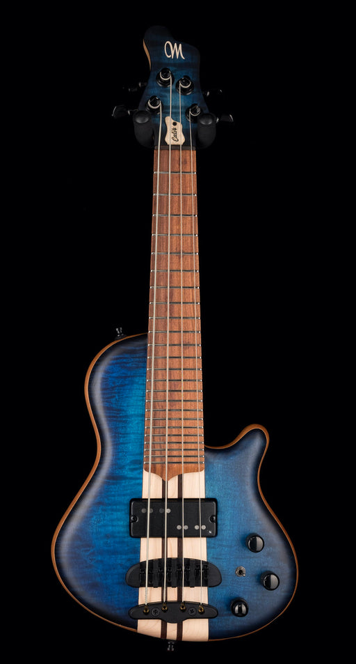Mayones Cali4 Bass Mahogany Body 3A Flame Maple Top Trans Blue