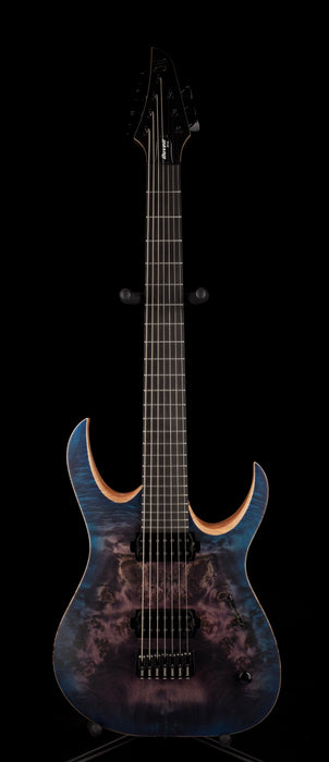 Mayones Duvell Elite 7 String 27" Baritone Dirty Purple Blue Burst