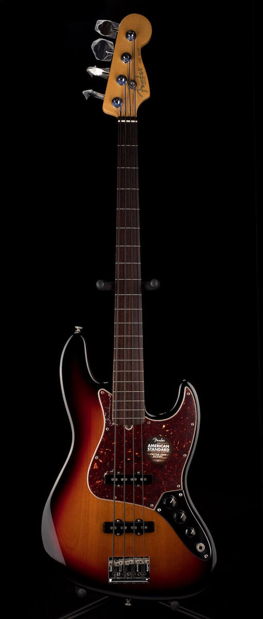 Used 2015 American Standard Jazz Bass Fretless 3-Tone Sunburst with OHSC