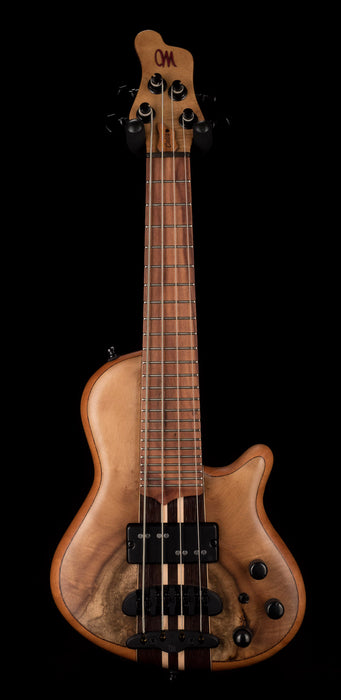 Mayones Cali4 Bass 17.5" Scale  Myrtlewood Figured Top/Mahogany Body Trans Natural Finish with Case