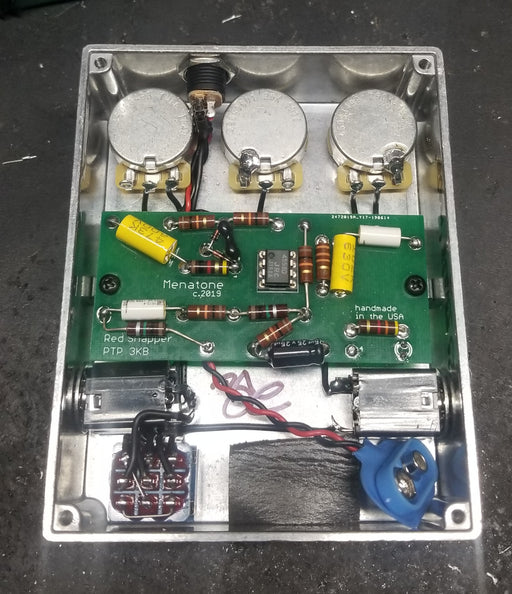 red snapper overdrive pedal Menatone Red Snapper (Fat Fish) 3 Knob Overdrive Point to Point Guitar — Truetone Music