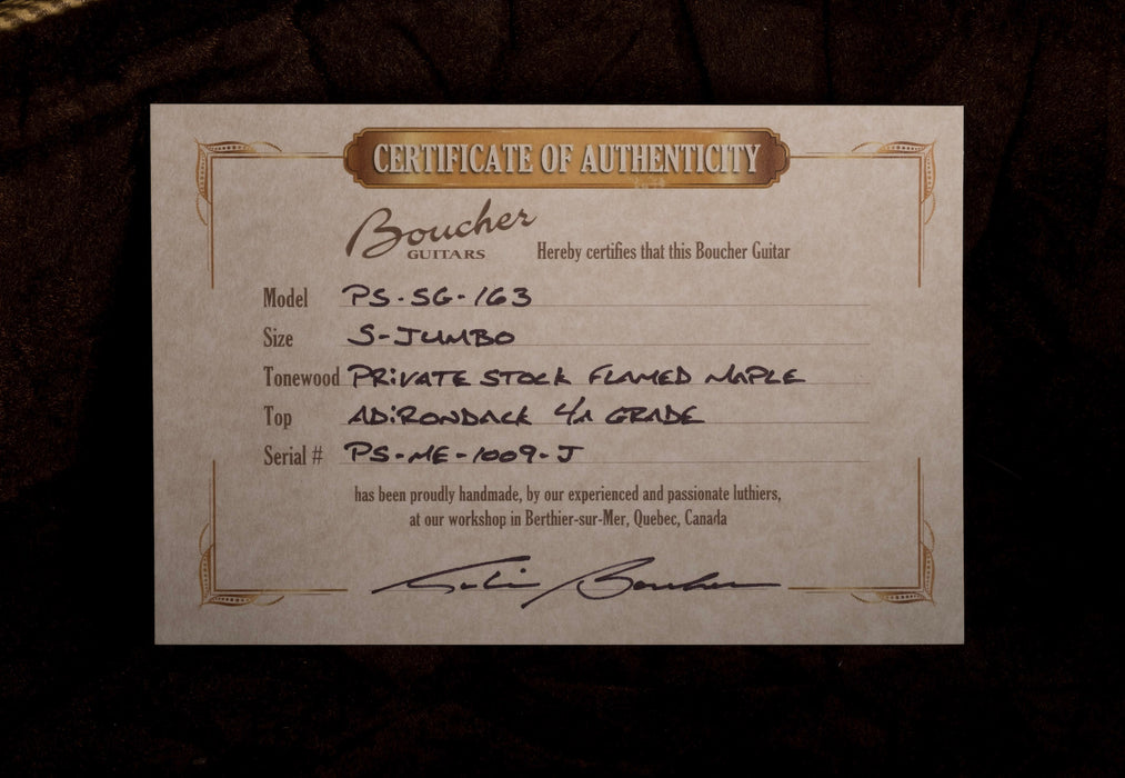 Pre Owned Boucher Special Edition PS-SG-163 Acoustic Guitar With OHSC