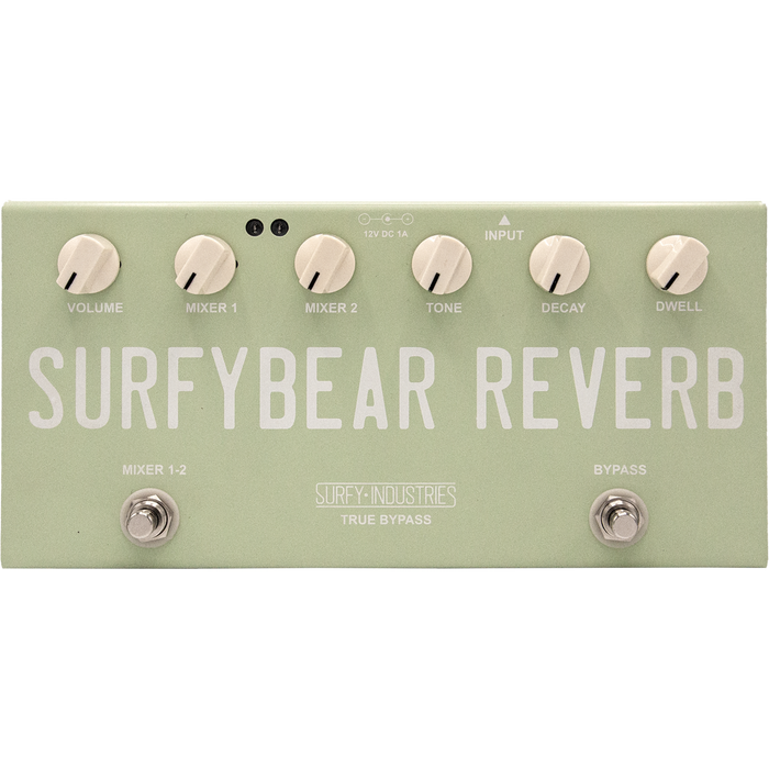 Surfy Industries Limited Edition SurfyBear Compact Tank Surf Green Reverb Guitar Effect Pedal
