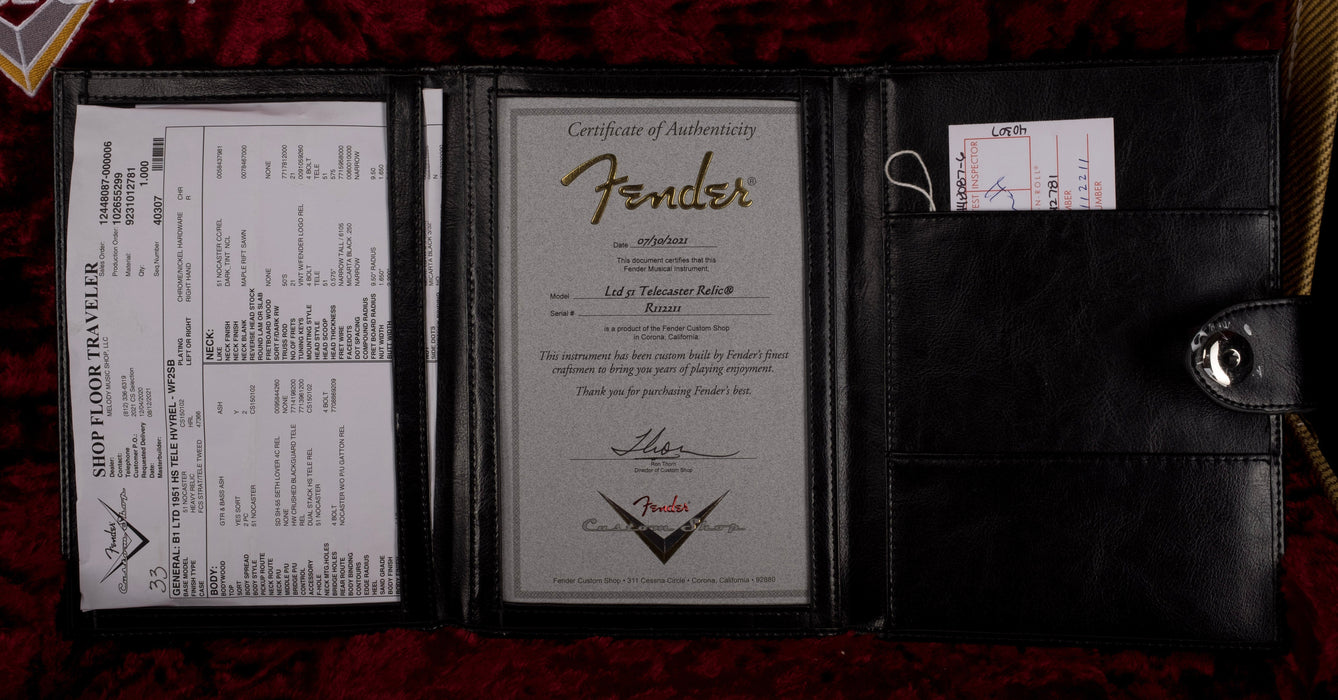 Used Fender Custom Shop Limited Edition 1951 Telecaster HS Heavy Relic Wide Fade 2-Tone Sunburst with OHSC