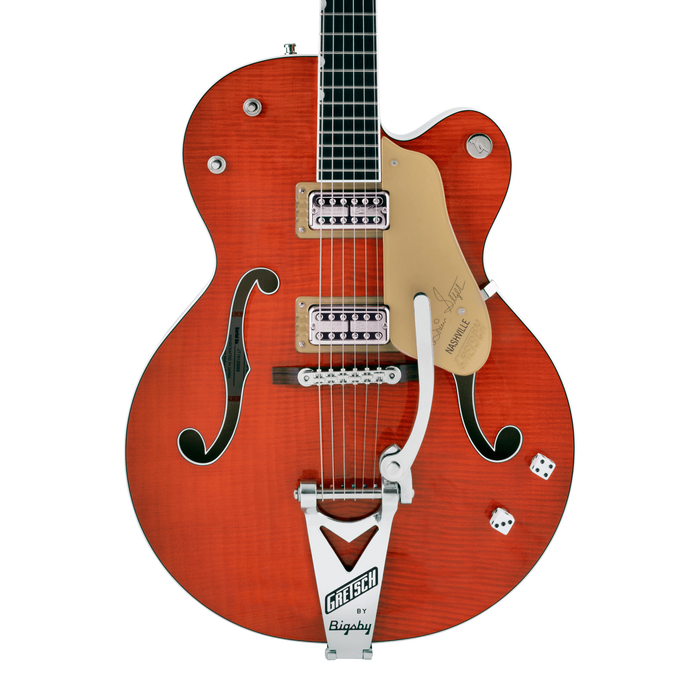 Gretsch G6120TFM-BSNV Brian Setzer Signature Nashville Hollow Body with Bigsby Ebony Fingerboard Orange Stain Electric Guitar With Case