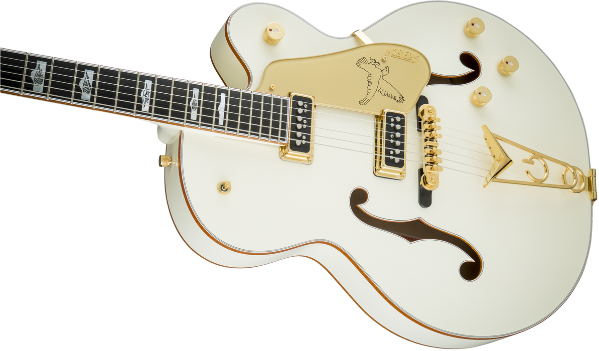 Gretsch G6136-55 Vintage Select Edition '55 Falcon Hollow Body with Cadillac Tailpiece Solid Spruce Top Vintage White Lacquer Electric Guitar