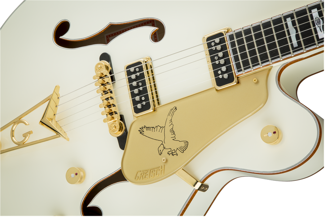 Gretsch G6136-55 Vintage Select Edition '55 Falcon Hollow Body with Cadillac Tailpiece Solid Spruce Top Vintage White Lacquer Electric Guitar