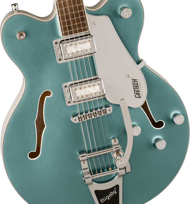 Gretsch G5230T-140 Electromatic 140th Double Platinum Jet with Bigsby Two-Tone Stone Platinum/Pearl Platinum