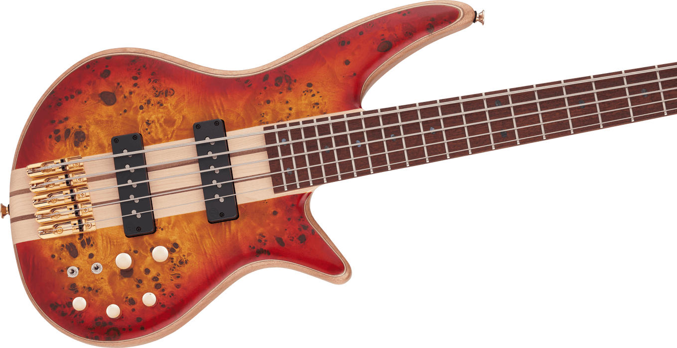 Jackson Pro Series Spectra Bass SBP V Caramelized Jatoba Fingerboard Transparent Cherry Burst