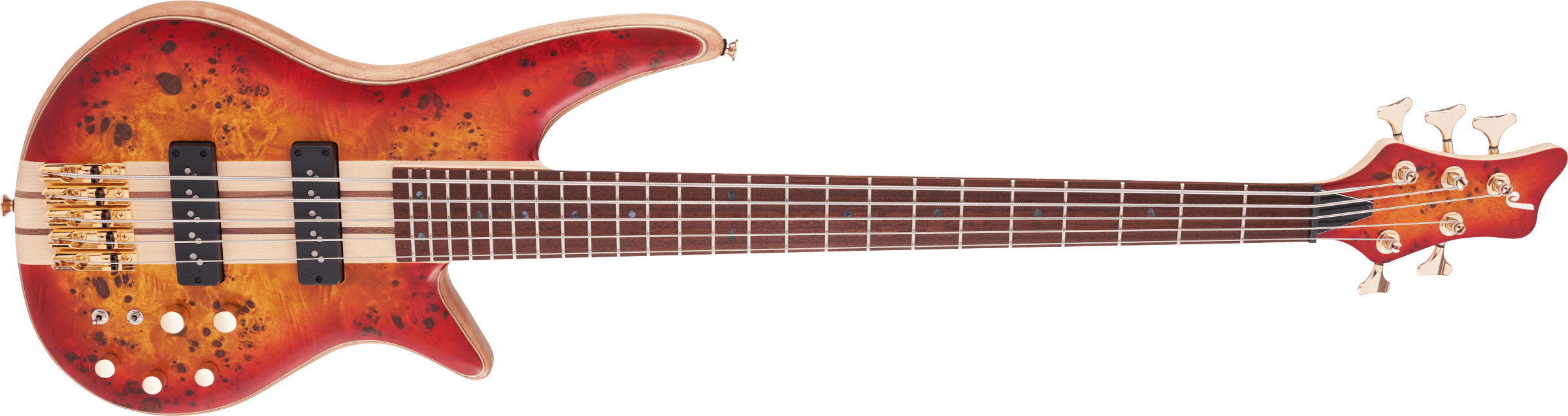 Jackson Pro Series Spectra Bass SBP V Caramelized Jatoba Fingerboard Transparent Cherry Burst