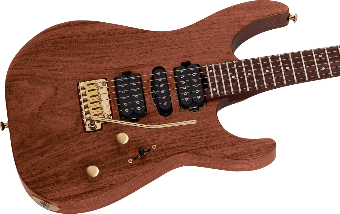 Charvel MJ DK24 HSH 2PT E Mahogany with Figured Walnut Natural Electric Guitar