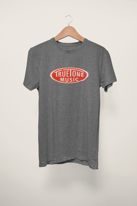 Truetone Music Classic T-Shirt Gray With Red & White Logo