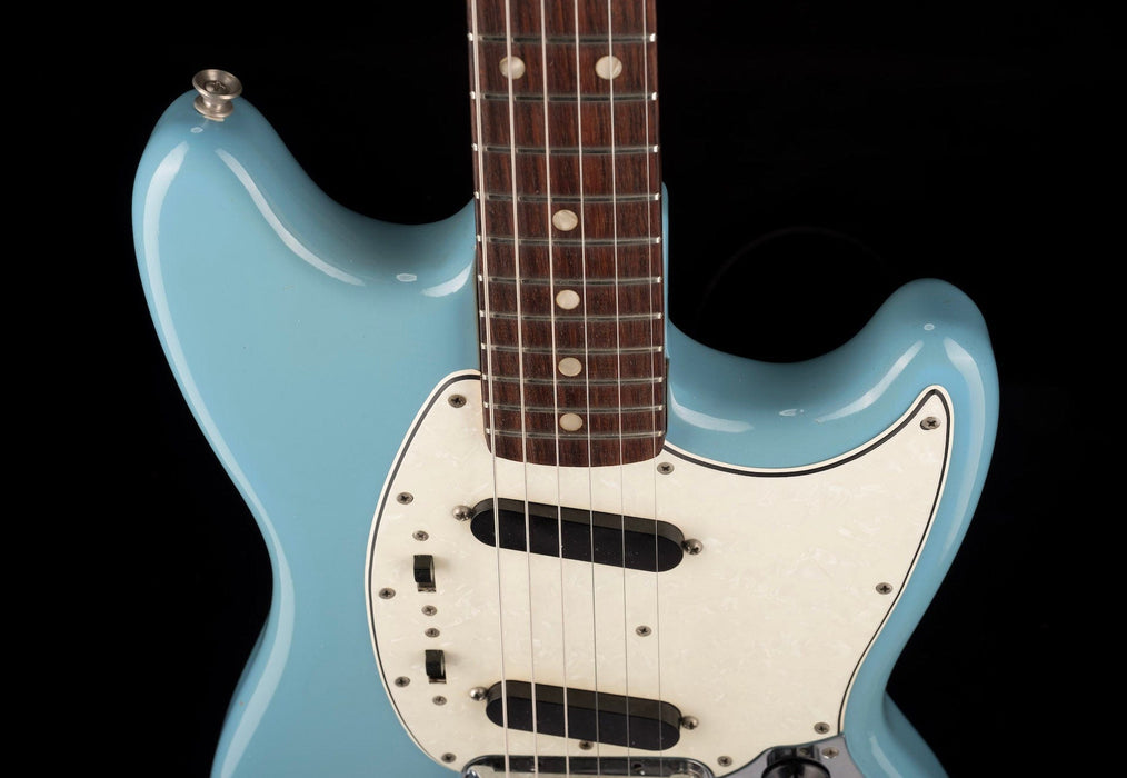Vintage 1966 Fender Mustang 22.5" Scale Daphne Blue Refinished with OHSC