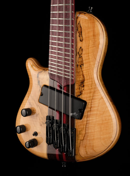 Mayones Cali4 VF Bass Left Handed Spalted Maple Top/Black Limba Back Wenge/Purpleheart Neck