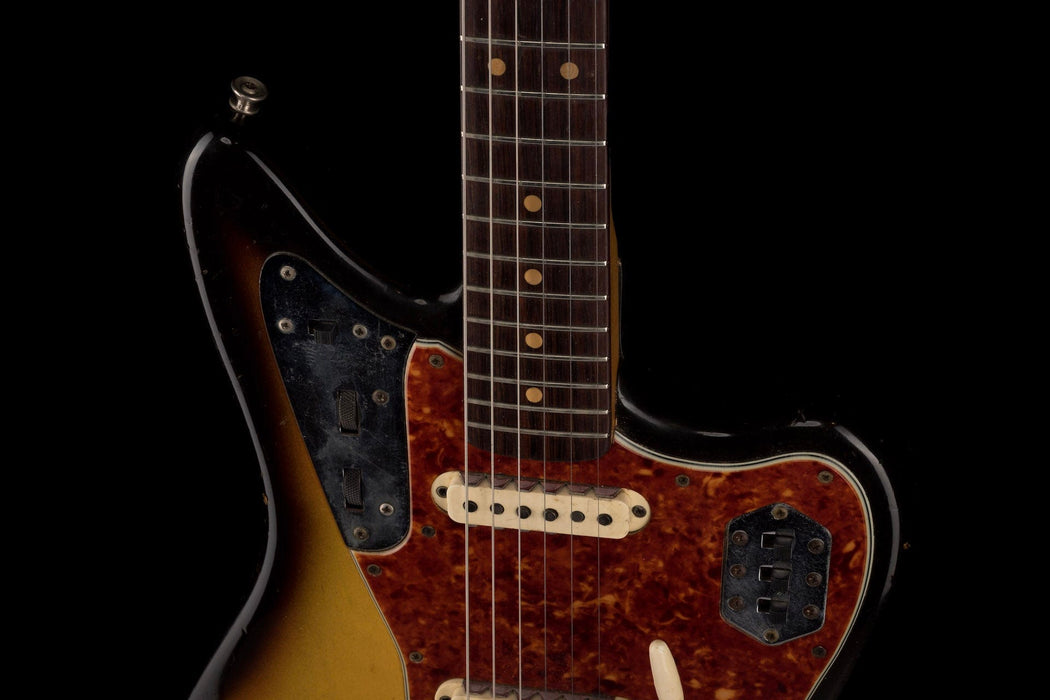 Vintage 1963 Fender Jaguar 3-Tone Sunburst Electric Guitar With OHSC