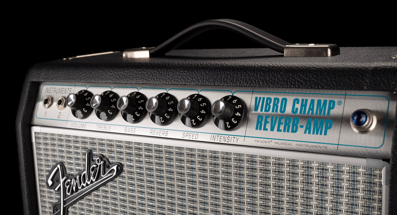 Pre Owned Fender 68 Custom Pro Vibro Champ Reverb Black Guitar Amp Combo
