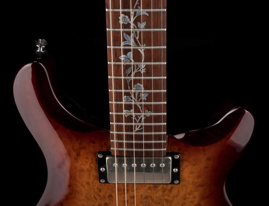 Lueez Double-Cut Carved Top HH Birdseye Maple Sunburst Electric Guitar With Soft Case