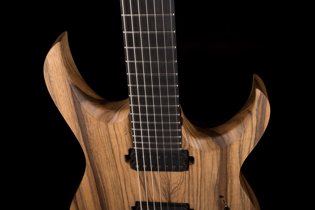 Mayones Duvell BL 7 String 27" Baritone Black Limba Trans Natural Matt Finish