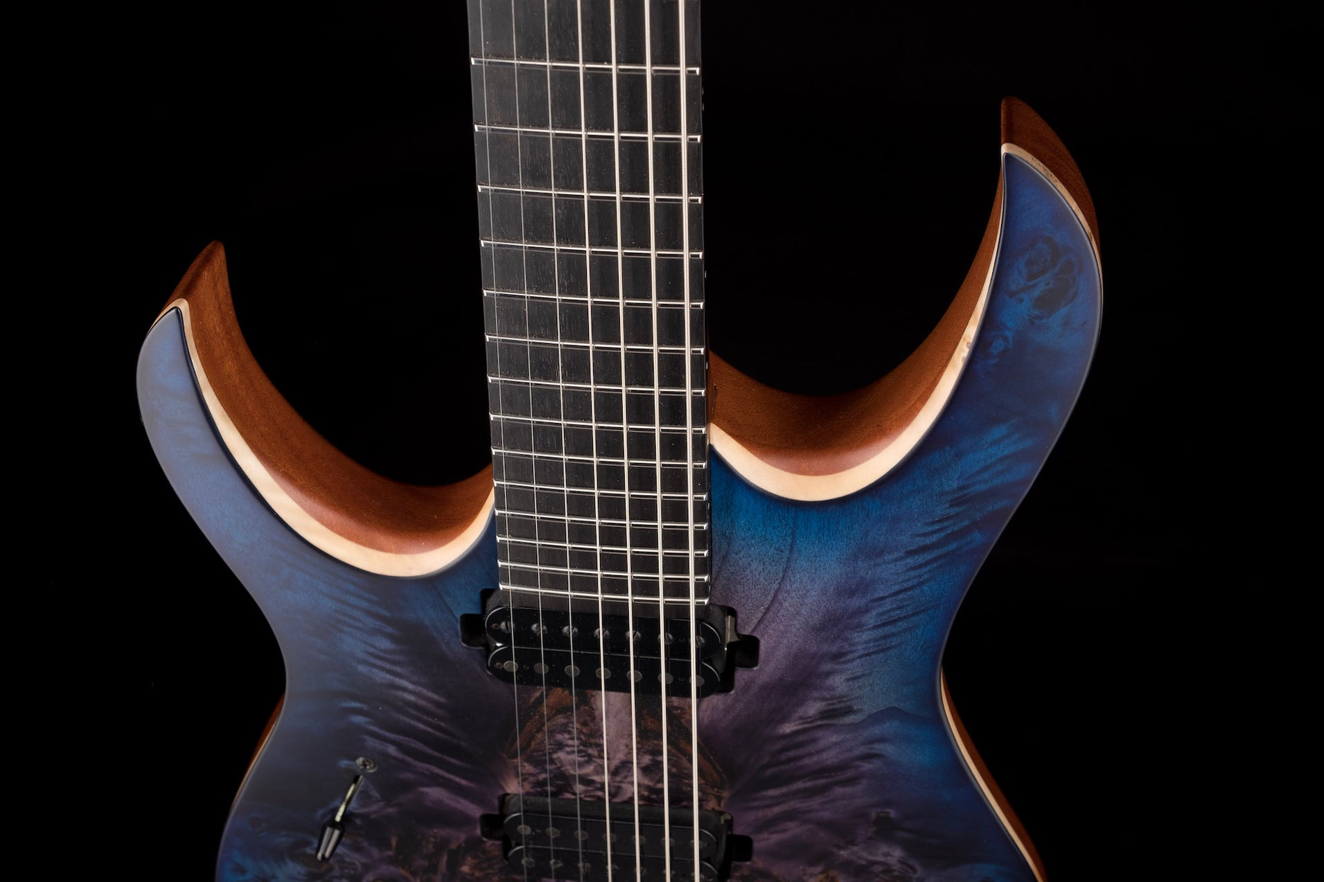 Mayones Left Handed Duvell Elite 7 String Dirty Purple Blue Burst — Truetone Music