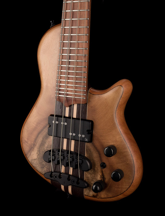 Mayones Cali4 Bass 17.5" Scale  Myrtlewood Figured Top/Mahogany Body Trans Natural Finish with Case