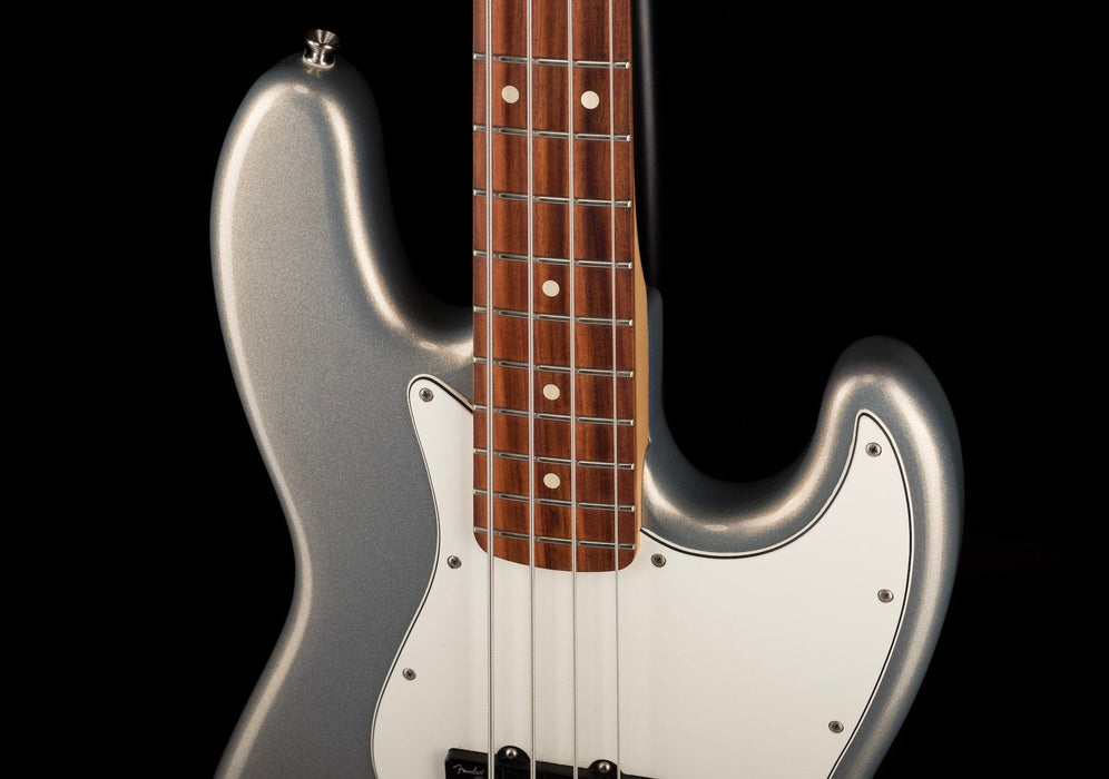 Used 2019 Fender Player Jazz Bass Modded Silver With Gig Bag
