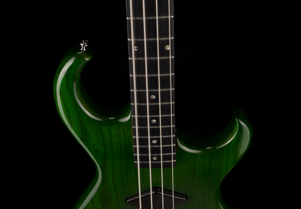 Pre Owned 1990's Rick Turner Prototype E-2 EL-434 PM Transparent Green Bass With OHSC