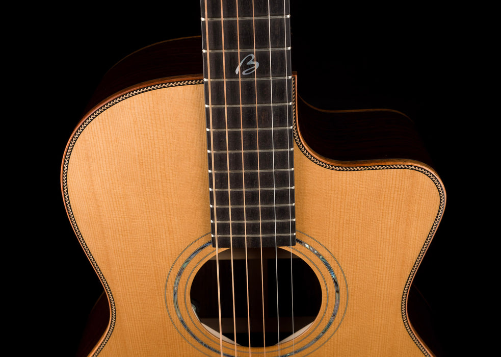 Pre Owned Boucher J.P. Cormier 000-12 Fret (12FTB) Natural Acoustic Electric With OHSC