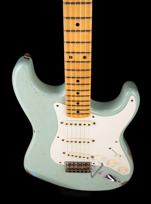 Fender Custom Shop 1957 Stratocaster Relic Faded Aged Daphne Blue Electric Guitar